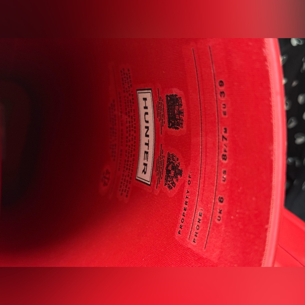 Hunter Women's Glossy Red Rain Boots - Picture 8 of 8
